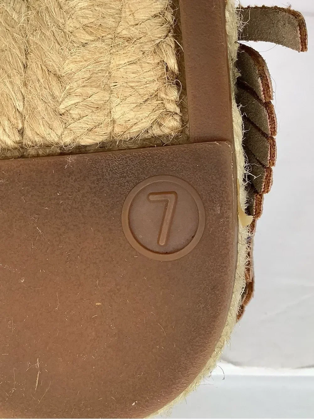 Sam & Libby Taupe Suede Espadrille Sandals Ankle Strap Stud Accents Sz 7
